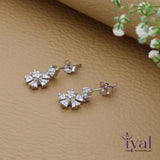 Lovely Snow Flake Rose Gold Polish 925 Silver Drop Earring
