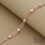 Dainty Rose Gold Polish Silver Bracelet