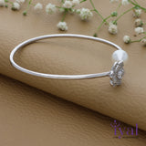 Pearl Open Flower 925 Silver Kada