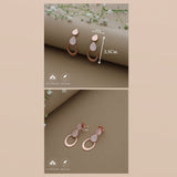 Enchanting Rose Gold Polish 925 Silver Drop Earring