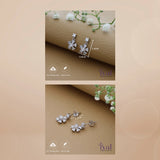 Lovely Snow Flake Rose Gold Polish 925 Silver Drop Earring