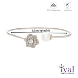 Pearl Open Flower 925 Silver Kada