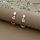 Enchanting Rose Gold Polish 925 Silver Drop Earring