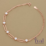 Dainty Rose Gold Polish Silver Bracelet