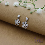 Lovely Snow Flake Rose Gold Polish 925 Silver Drop Earring