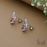 Vivid Butterfly Rose Gold Polish 925 Silver Stud