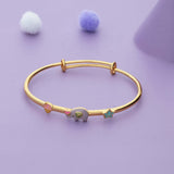 Elephant Spark Joy 18K Gold Polish Silver Kid Bangle (0-5 Yrs)