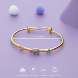 Elephant Spark Joy 18K Gold Polish Silver Kid Bangle (0-5 Yrs)