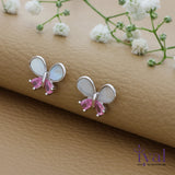 Vivid Butterfly Rose Gold Polish 925 Silver Stud