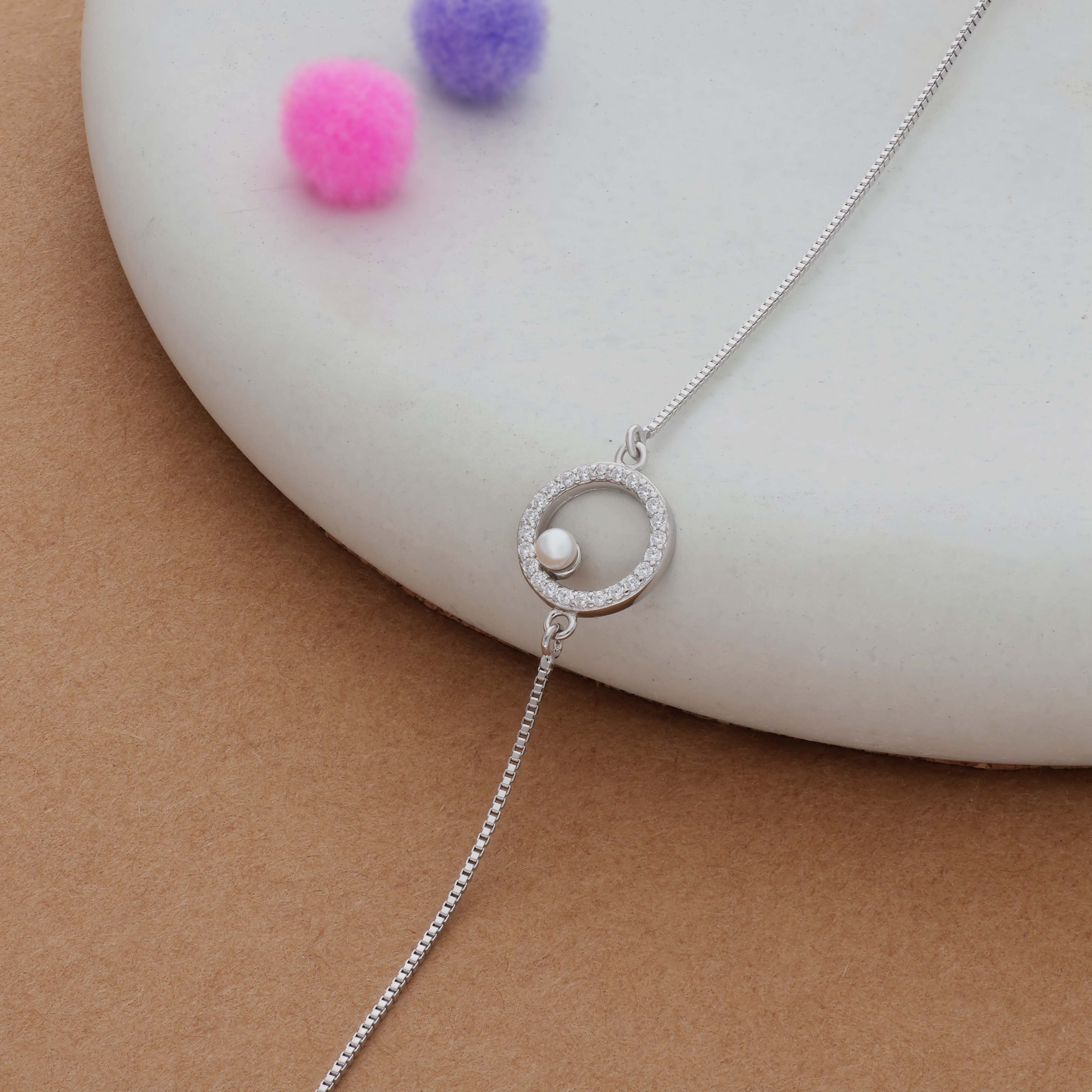 Halo Pearl 925 Silver Bracelet