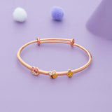 Honey Meow Duo 18K Rose Gold Polish Silver Kids Bangles (0–5 Yrs)