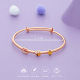 Honey Meow Duo 18K Rose Gold Polish Silver Kids Bangles (0–5 Yrs)