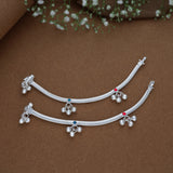 Winsome Classic Silver Anklet for Kids(6 to 12months)