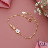 Gorgeous Bunny Gold Polish 925 Silver Bracelet(1-7Yrs)