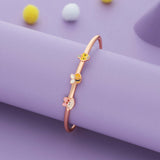 Honey Meow Duo 18K Rose Gold Polish Silver Kids Bangles (0–5 Yrs)