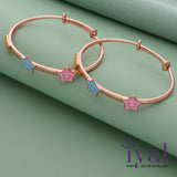 Multi Star 18k Rose Gold Polish Silver Kid Bangle(0 - 5Yr)