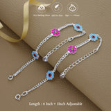 Adorable Flower 925 Silver Anklet for Kids(6months - 4Yrs)