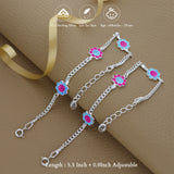 Adorable Flower 925 Silver Anklet for Kids(6months - 4Yrs)
