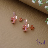 Vivid Butterfly Rose Gold Polish 925 Silver Stud