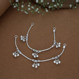 Cuddly Classic Silver Anklet for Kids(3 to 4years)