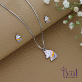 Adorable Unicorn 925 Silver Kids Chain Pendent Set(3+ Yrs)