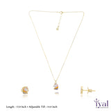 Adorable Unicorn Gold Polish 925 Silver Kids Chain Pendent Set(3+ Yrs)