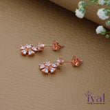 Lovely Snow Flake Rose Gold Polish 925 Silver Drop Earring