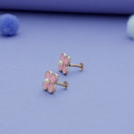 Sweet Pink Flower 925 Silver Kids Studs (3+ Yrs)