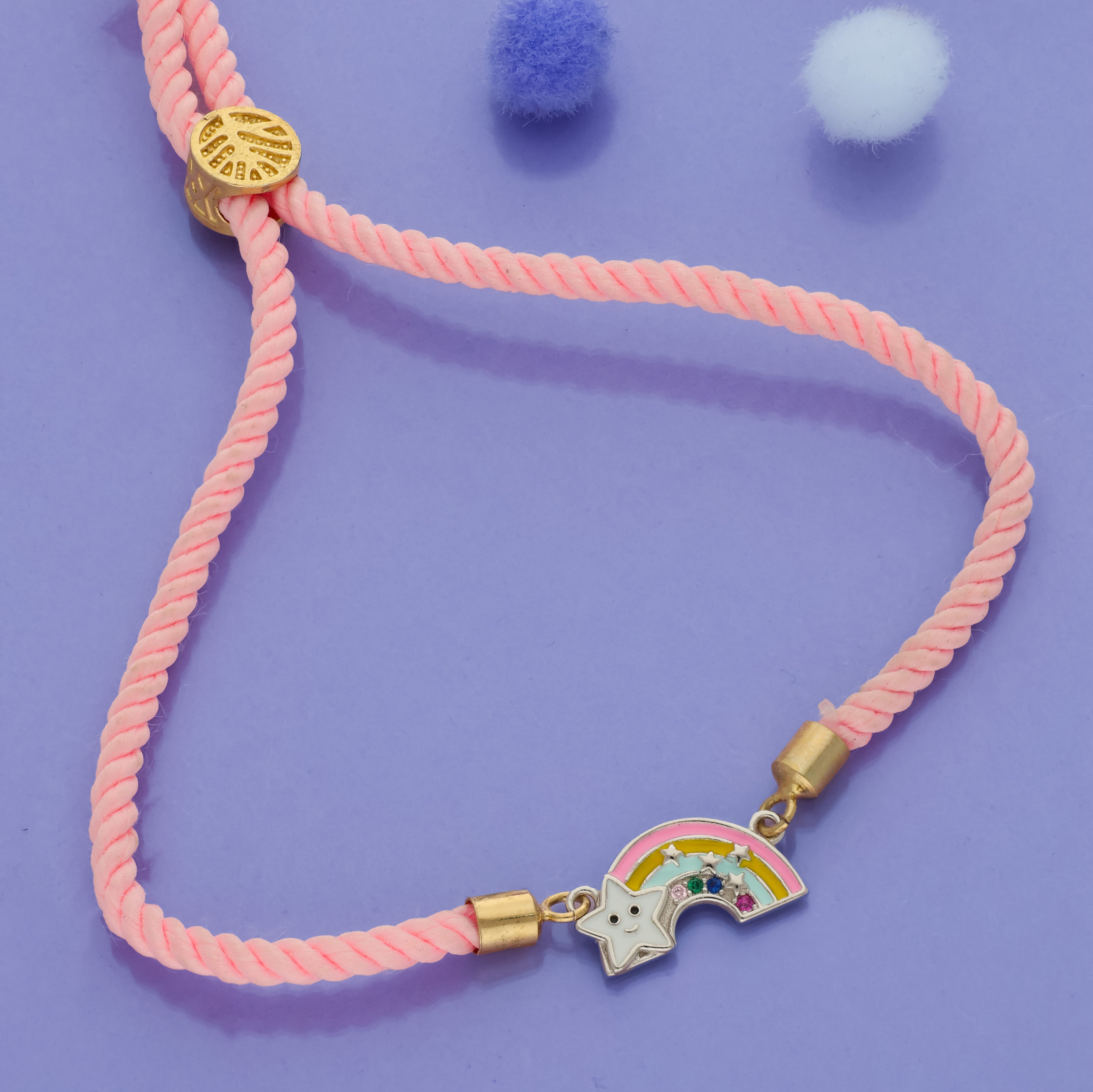 Rainbow Star 925 Sterling Silver Kids Rakhi