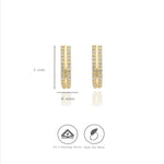 Pure 925 Silver Twin Line J-Shaped Earrings