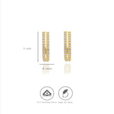 Pure 925 Silver Twin Line J-Shaped Earrings