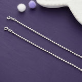 Midnight Sparkle 925 Silver Kid Anklet(Newborn)