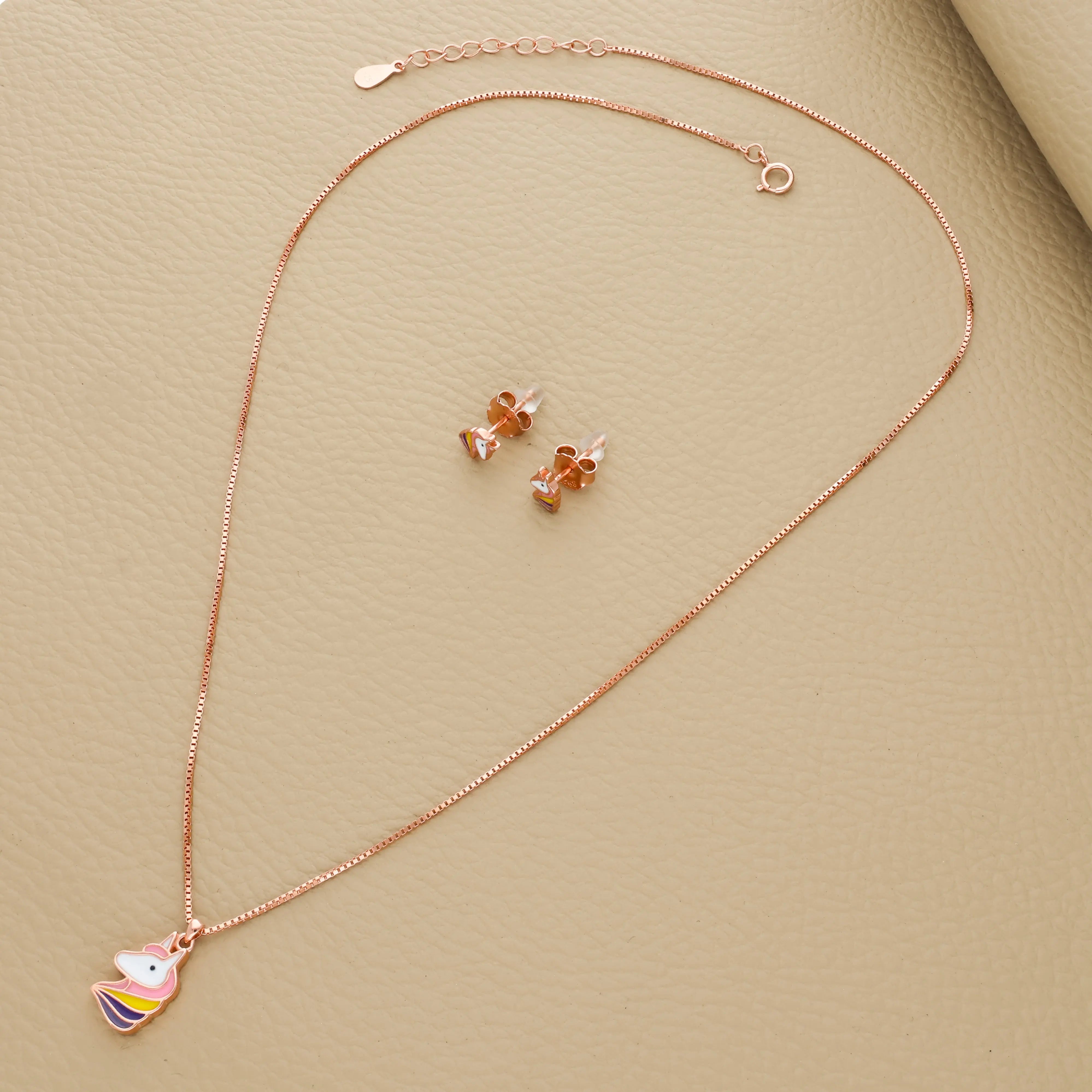 925 Silver Horse Pendant Set for Kids (3+ Yrs)