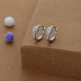 Royal Cluster 925 Silver Women Hoop Earring