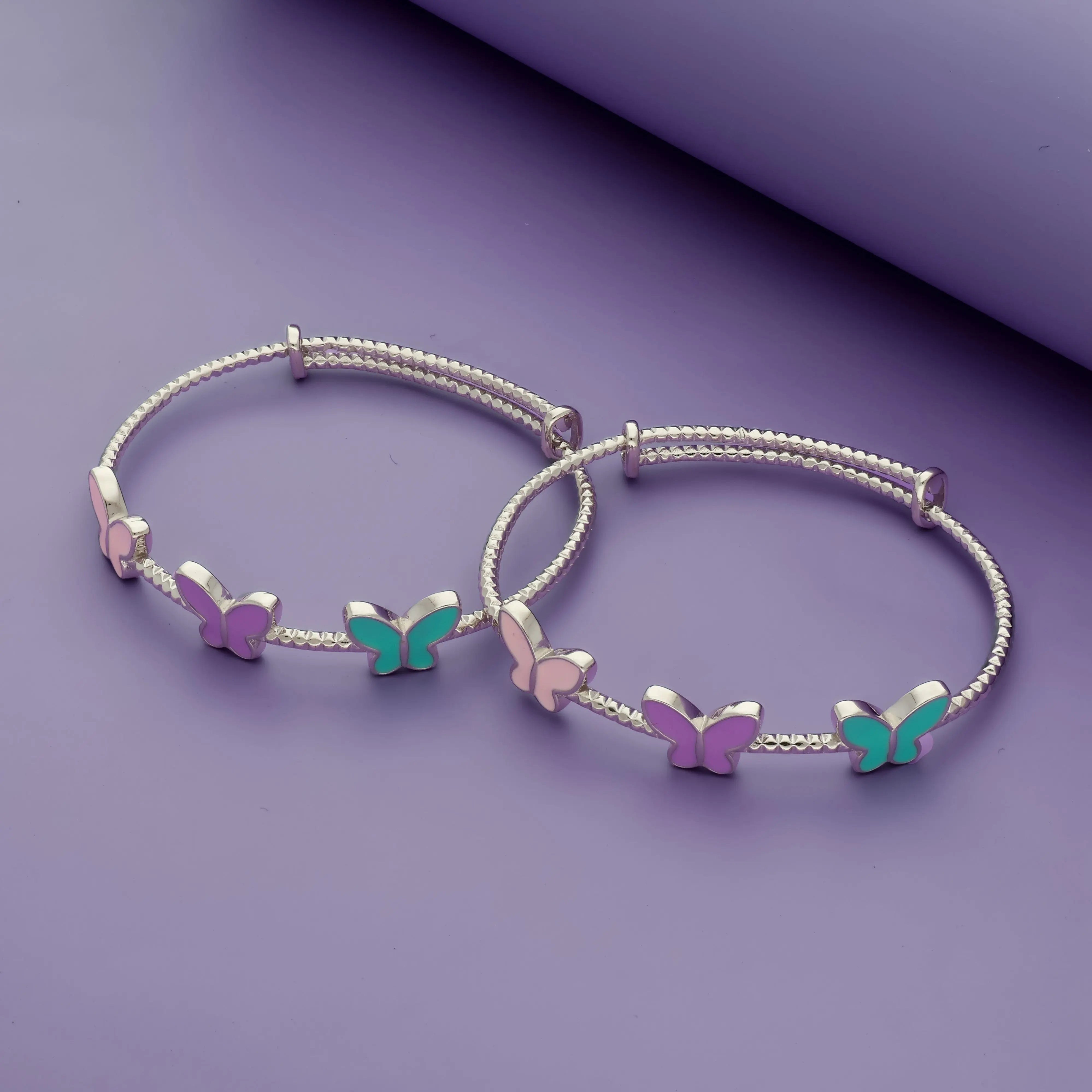 925 Silver Butterfly Kids Bangles