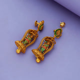 Antique Finish 925 Silver Divine Meenakshi Jhumka