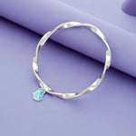 Blue Butterfly Bliss 925 Silver Kids Bangle