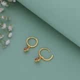 Charming Flower 18K Gold Polish Silver Hoop (5+ Yrs)