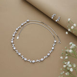 Sparkling Stone Silver Necklace Set