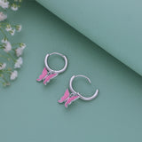 Butterfly Charm 925 Silver Hoop (5+ Yrs)