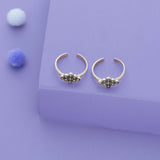 Bold Flower Oxidized 925 Silver Toering