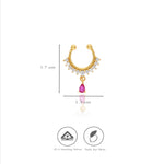 925 Silver Ruby Bloom Septum Earring