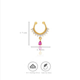 925 Silver Ruby Bloom Septum Earring