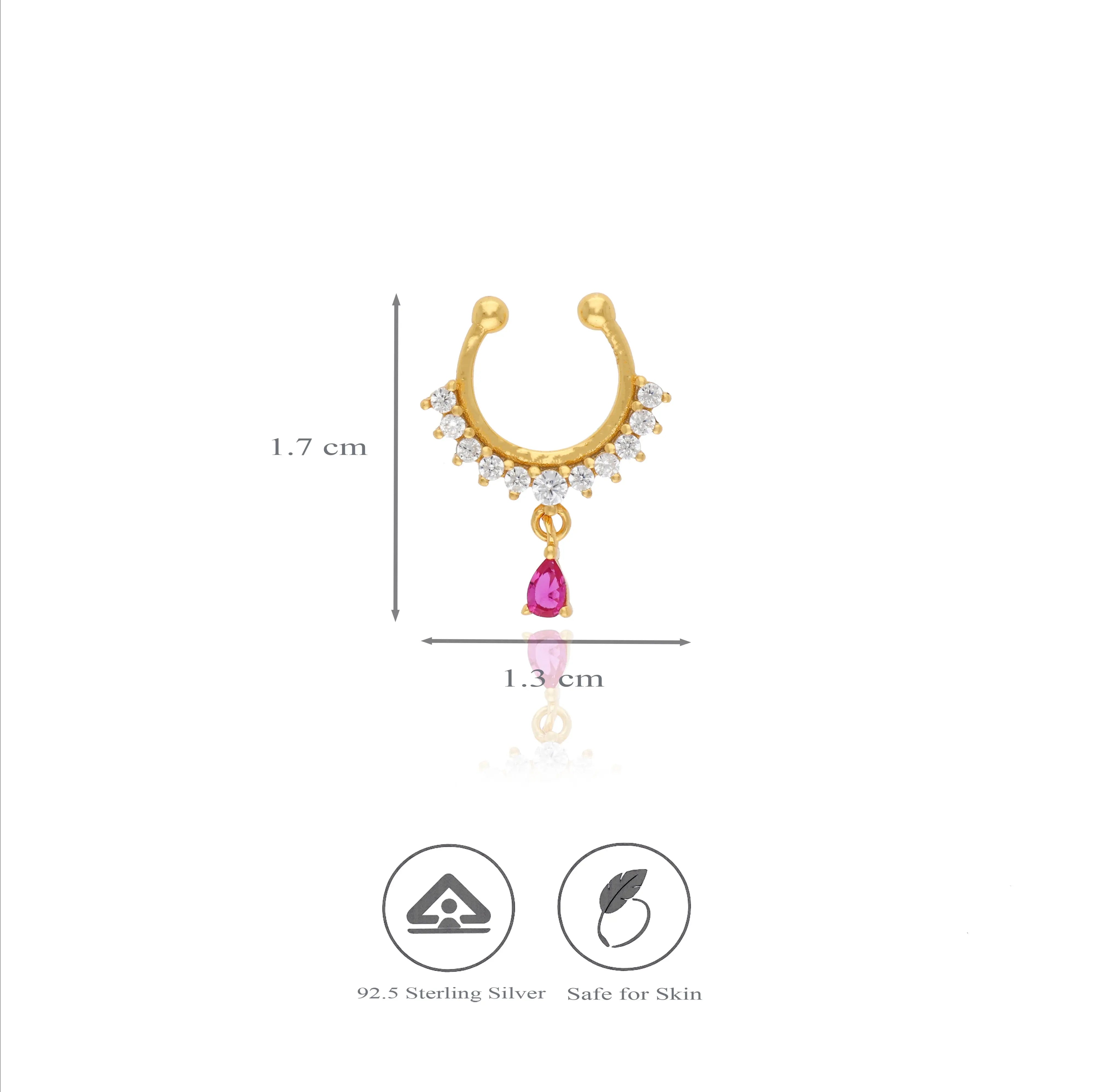 925 Silver Ruby Bloom Septum Earring