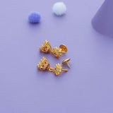 Rishita Daisy Blossom Gold Polish 925 Silver Traditional Jhumka for Kids and Women
