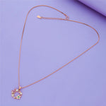 Floral Heart 925 Silver Chain Necklace