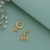 Pretty Bow 18K Gold Polish Silver Hoop (5+ Yrs)
