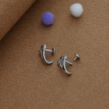 Cute Cube Shine 925 Silver J Type Earring