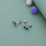 Blue Blossom Branch 925 Silver Stud for Kids & Teen(8+ Yrs)