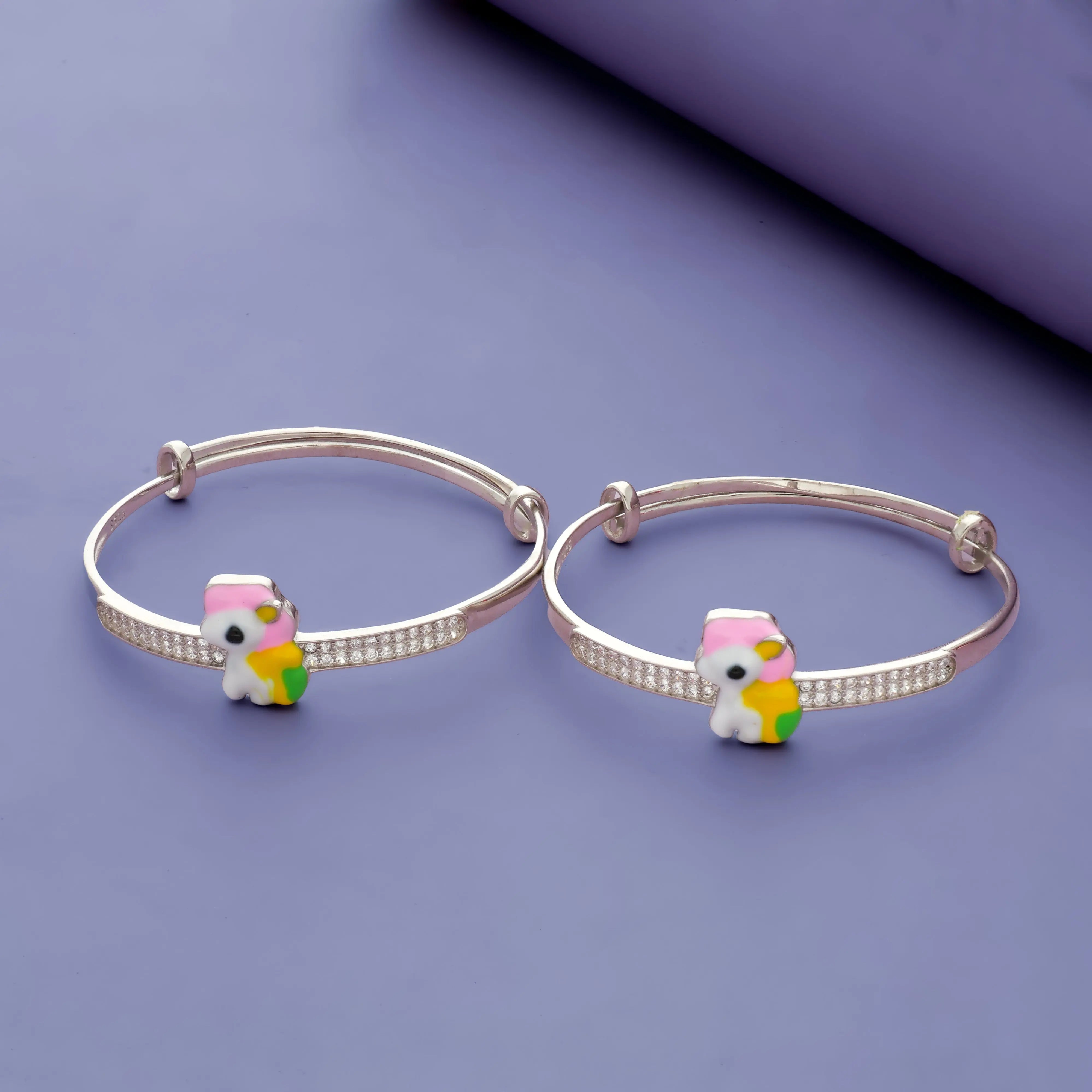 Magical Unicorn Sparkle 925 Silver Kids Bangles (0-5 Yrs)